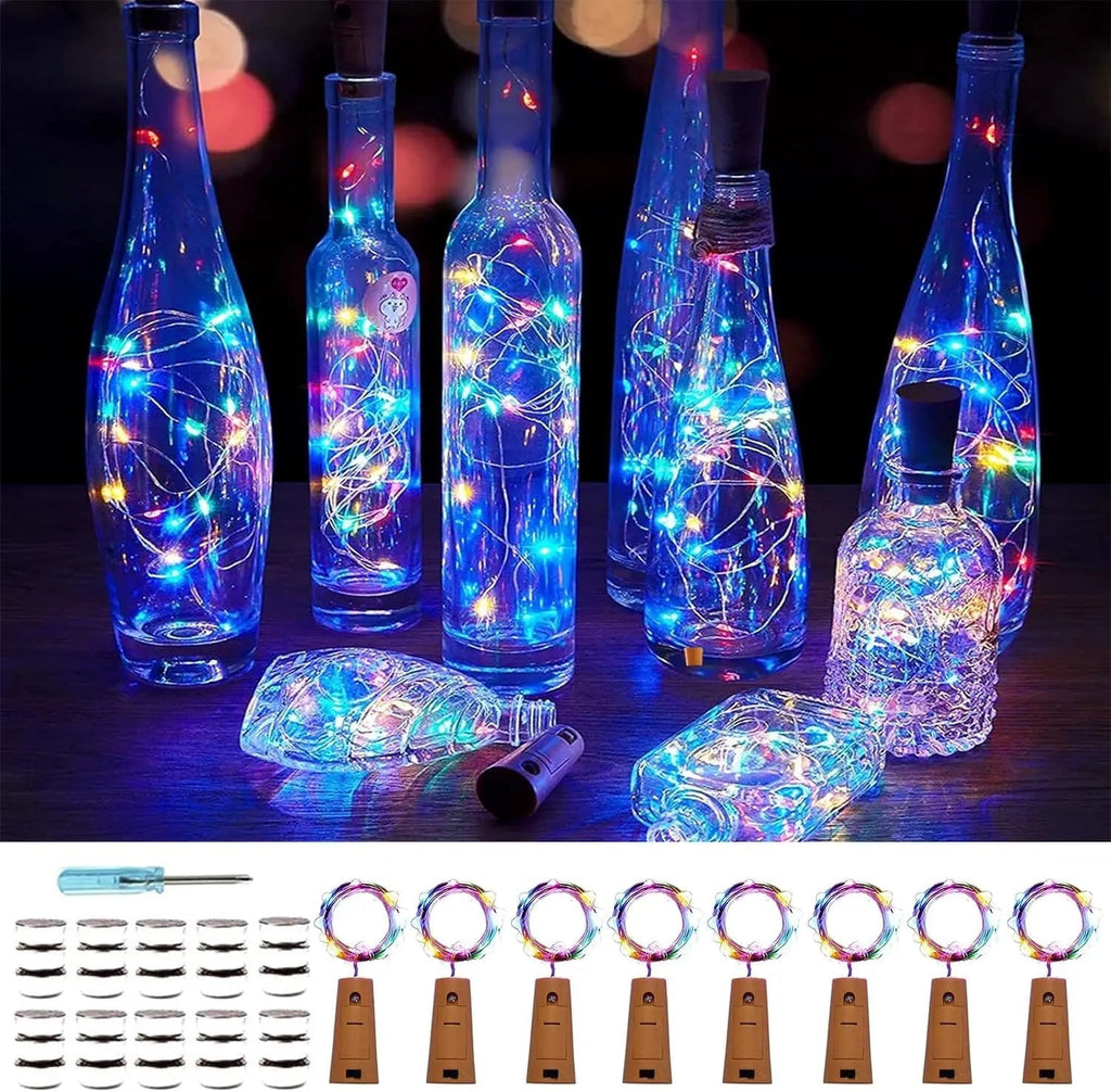 DIY Bottle Light with Cork – 20 LED Light Chain for Bottles in Warm White