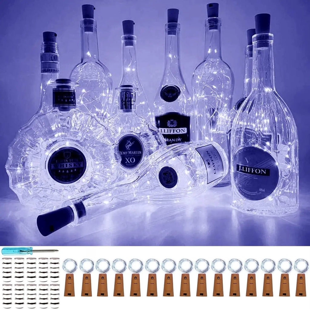 DIY Bottle Light with Cork – 20 LED Light Chain for Bottles in Warm White