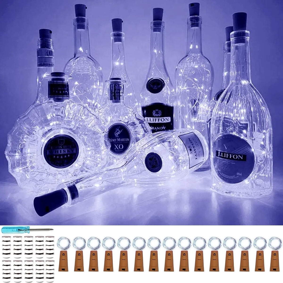 DIY Bottle Light with Cork – 20 LED Light Chain for Bottles in Warm White