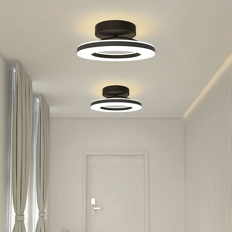 ZAYNO Black LED Ceiling Light – Modern Flush Mount