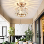 Crystal Ceiling Light with Gold Flush Mount