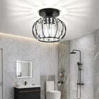 Crystal Ceiling Light with Gold Flush Mount