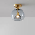 Modern Grey Glass Ceiling Light Fixture for Hallway & Entryway Lighting