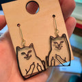 Fun Cat Earrings with Middle Finger