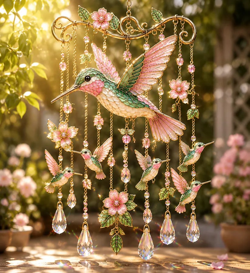 Graceful Hummingbird Wind Chime