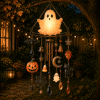 Glow-in-the-Dark Ghost Halloween Wind Chime