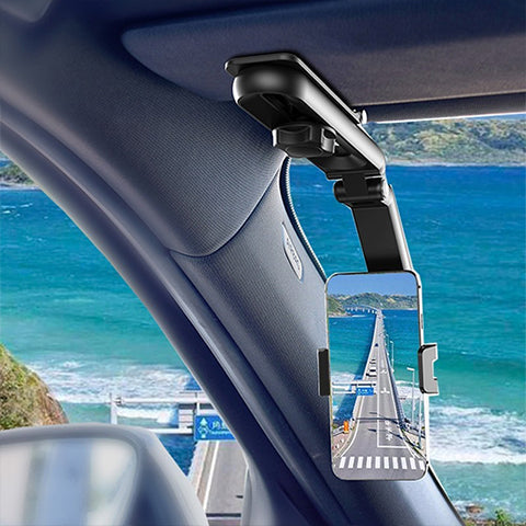 Rotatable and retractable car phone holder