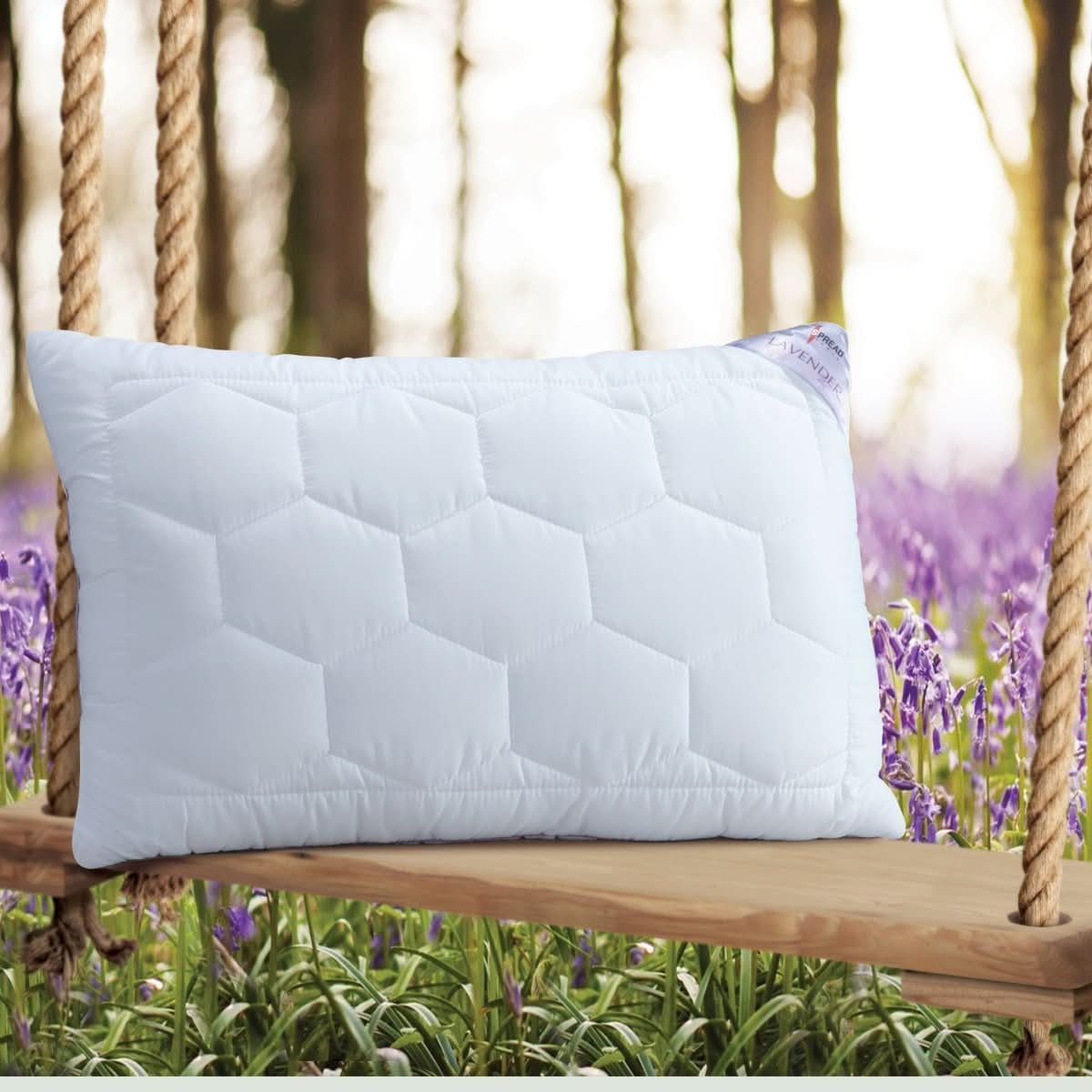 Veluvon Serenity Pillow | Hypoallergenic & Antibacterial | With Lavender Scent | Soft Sleeping Pillow for Sensitive Skin