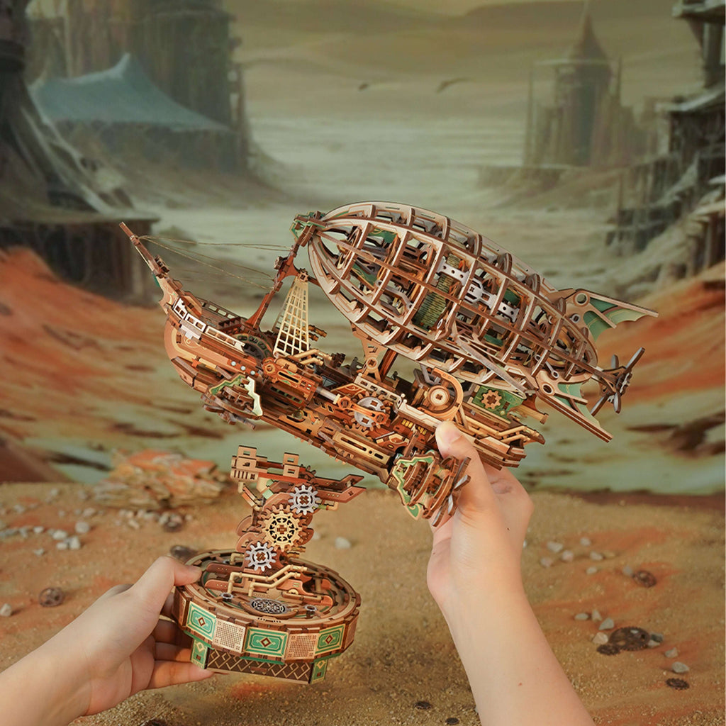 Sailing in Fog DIY 3D Mechanical Transmission Wooden Puzzle Kit