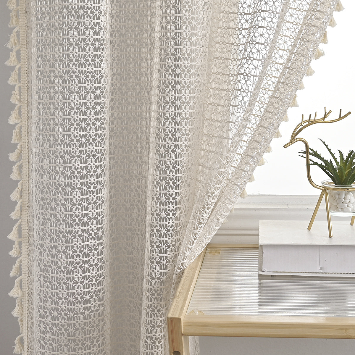 LuxeDrape – Soft Beige Voile for Sophisticated Spaces