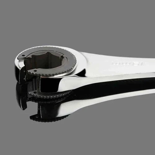2-in-1 Ratchet Wrench with Flexible & Fixed Head Design