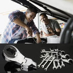 2-in-1 Ratchet Wrench with Flexible & Fixed Head Design