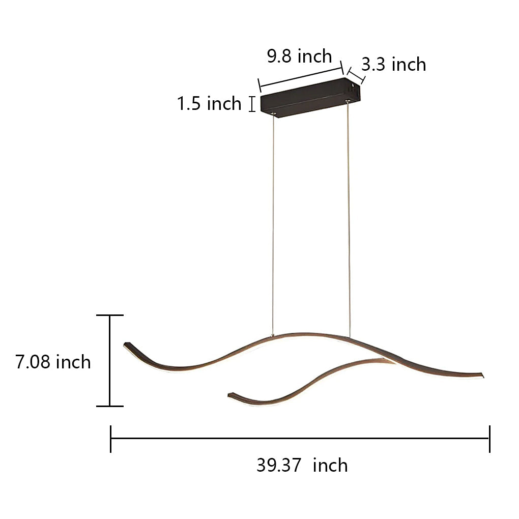 Designer LED Ceiling Lamp with Wavy Curved Shape