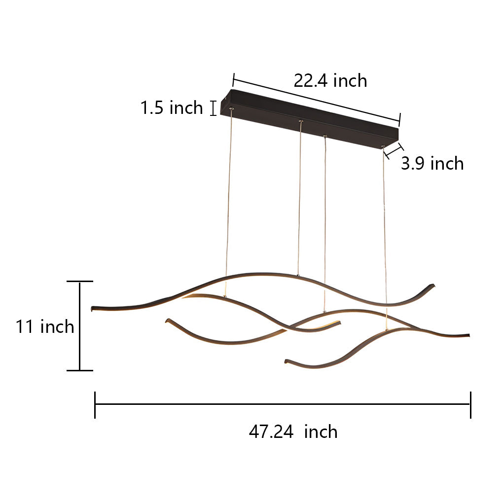 Designer LED Ceiling Lamp with Wavy Curved Shape