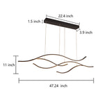 Designer LED Ceiling Lamp with Wavy Curved Shape