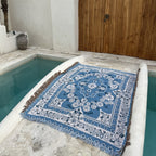 Blue Daisy Bloom Boho Travel Outdoor Blanket