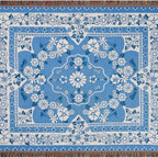 Blue Daisy Bloom Boho Travel Outdoor Blanket