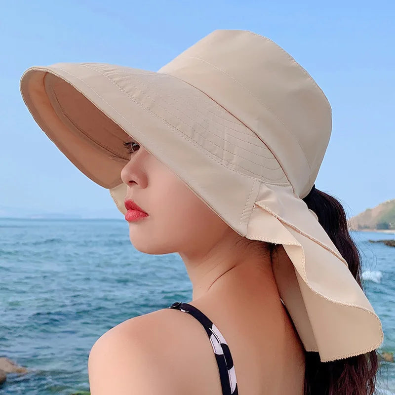 SUNNY | Women's sun hat for the sun | Wide brim UV neck protection | Solar beach hat woman