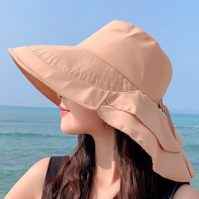 SUNNY | Women's sun hat for the sun | Wide brim UV neck protection | Solar beach hat woman