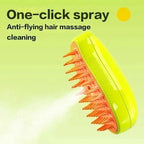 Steam brush for pets for gentle coat care