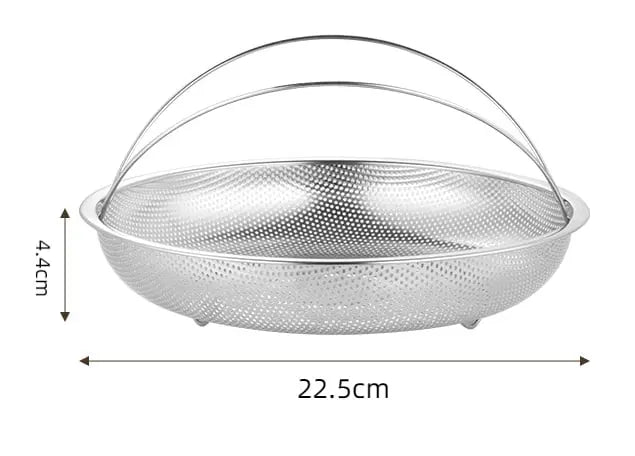 Stainless steel steam insert with handle