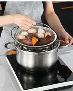 Stainless steel steam insert with handle