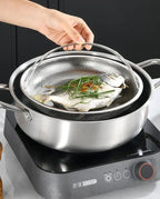 Stainless steel steam insert with handle
