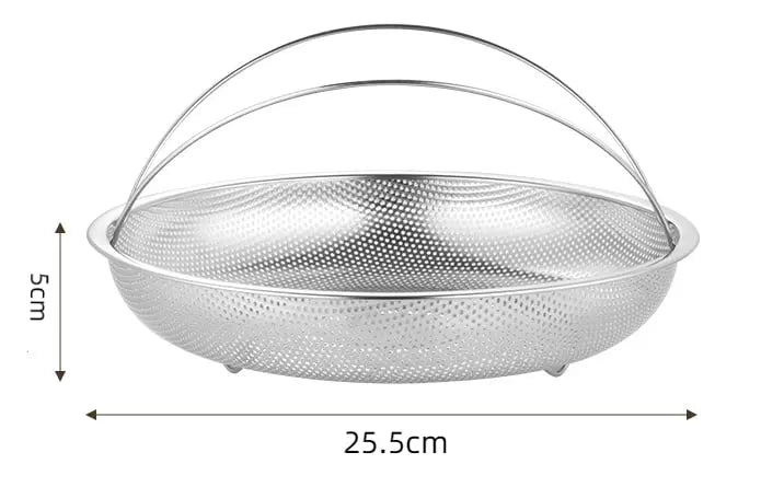 Stainless steel steam insert with handle