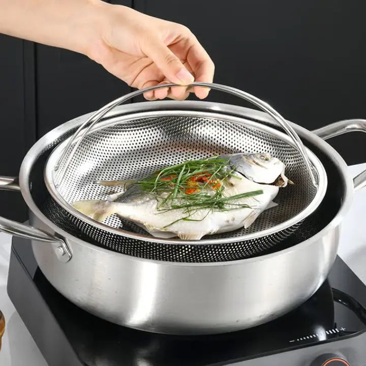Stainless Steel Steamer with Handle – Healthy Cooking Made Easy