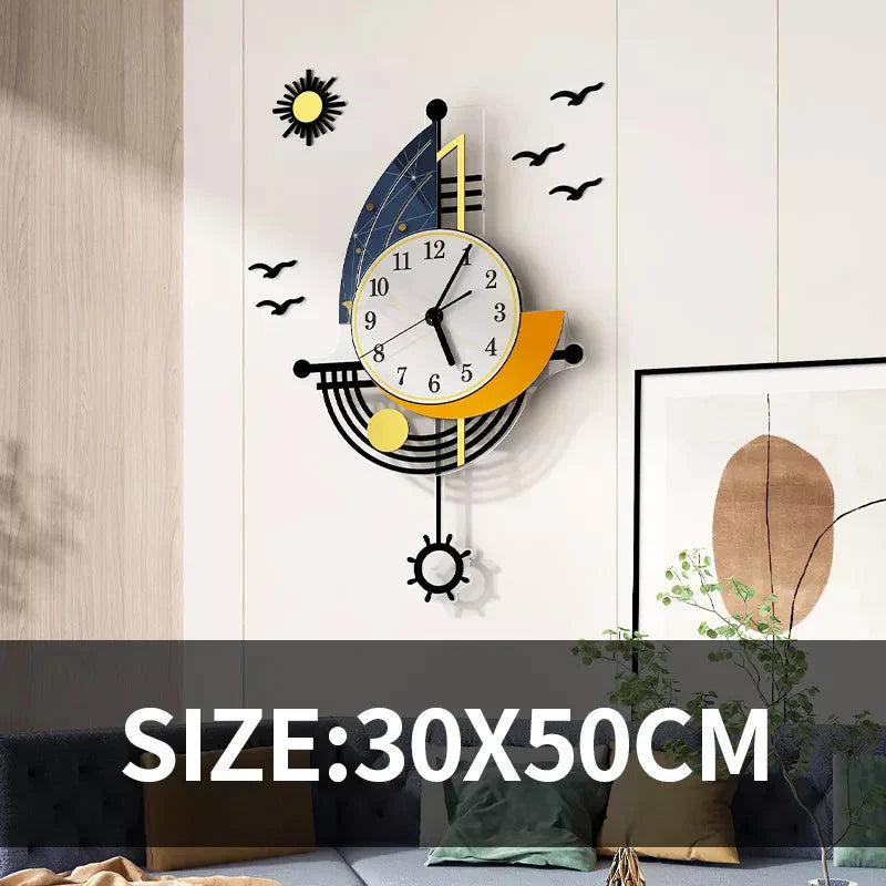 Decorative Wall Clock Navigation Sailboat Creative Design Clock Indoor Clock Decoration Living Room Background Wall Decor