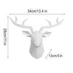 Deer Head Sculpture Animal Statue Figures Wall Hanging Creative Moose Art Antlers Statuette for Office Decor Wall Mounting