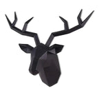Deer Head Sculpture Animal Statue Figures Wall Hanging Creative Moose Art Antlers Statuette for Office Decor Wall Mounting