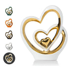 Decorative Figure Double Heart | Romantic Porcelain Ornament