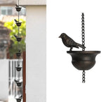 Rain chain with bird bath – Attracts birds & makes rainy days beautiful
