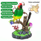 Decorative bird with voice activation and natural sound