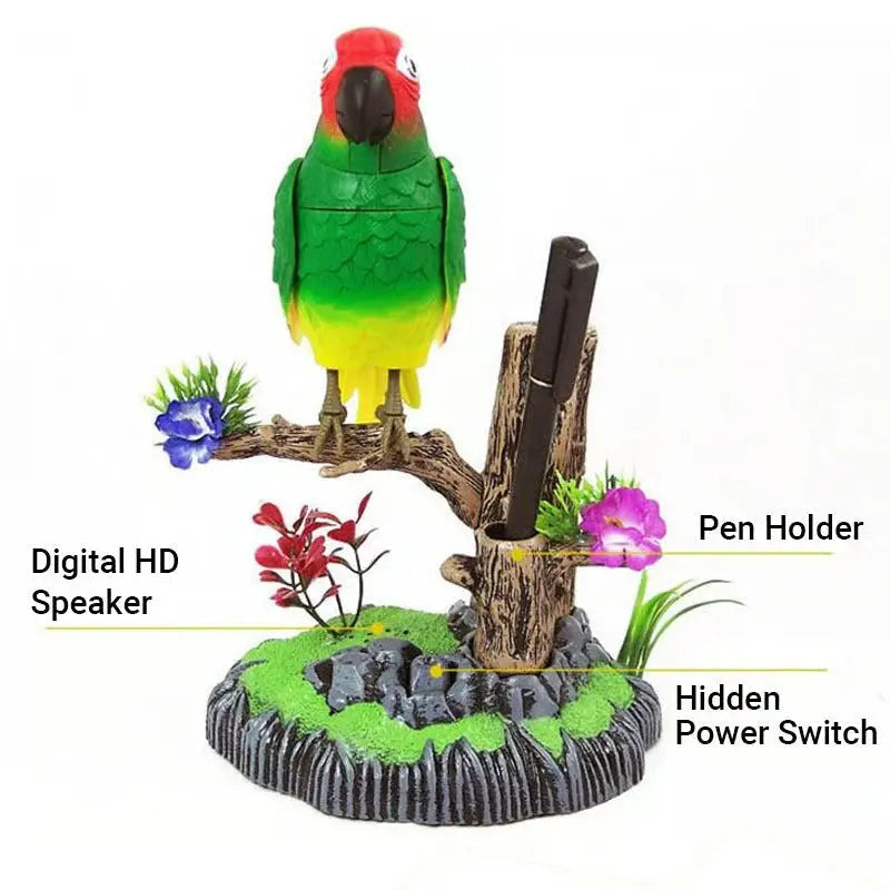 Decorative bird with voice activation and natural sound