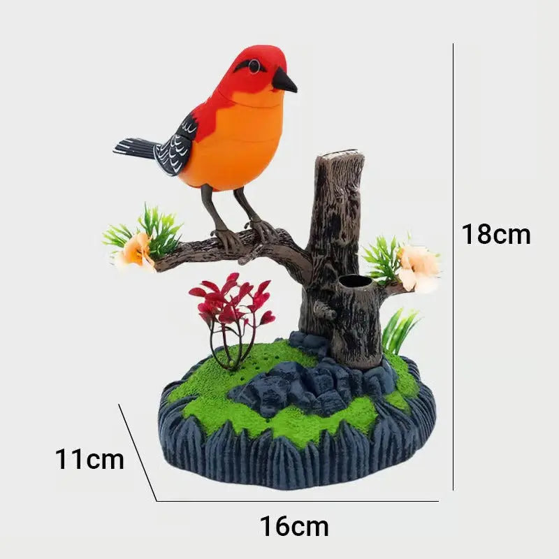 Decorative bird with voice activation and natural sound