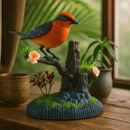 Decorative bird with voice activation and natural sound