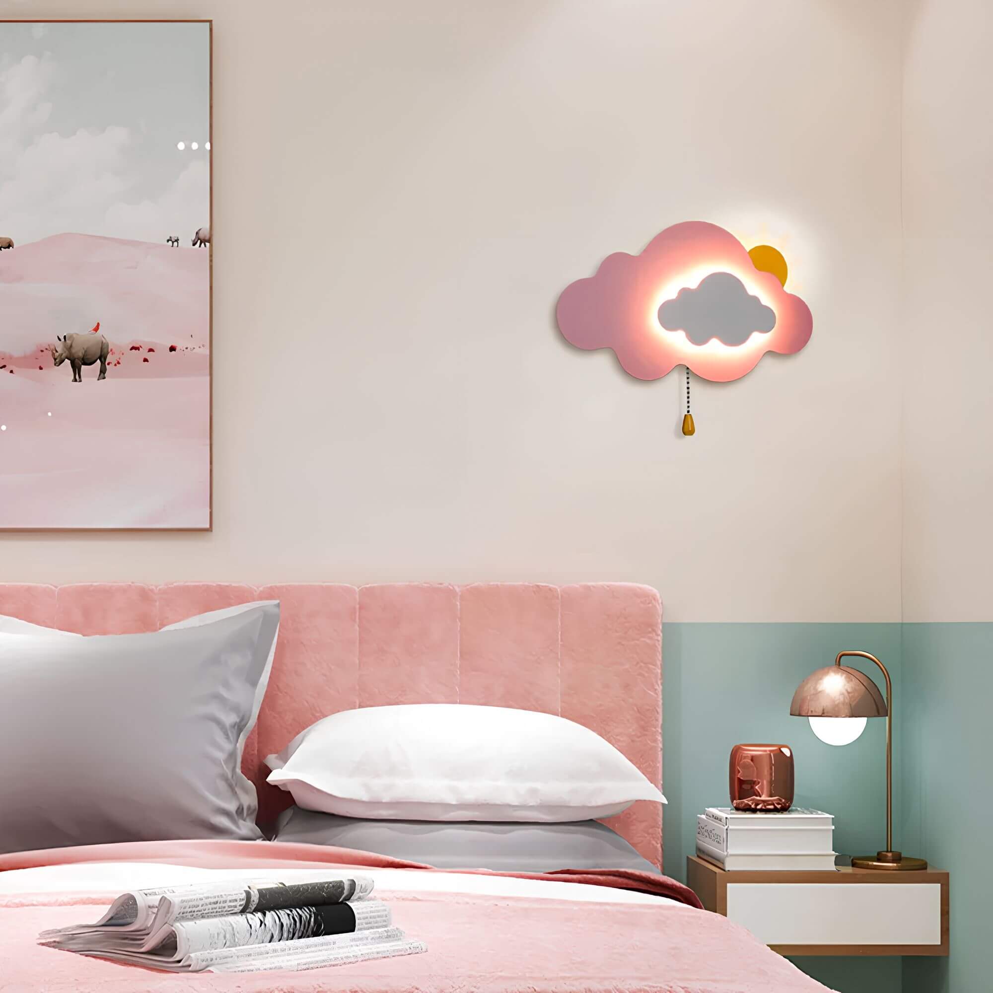 Children's room wall lamp, Playful design