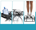 Heavy-Duty Rear Bike Basket with Rack – Large Metal Bicycle Carrier for Groceries, Commutes & E-Bikes