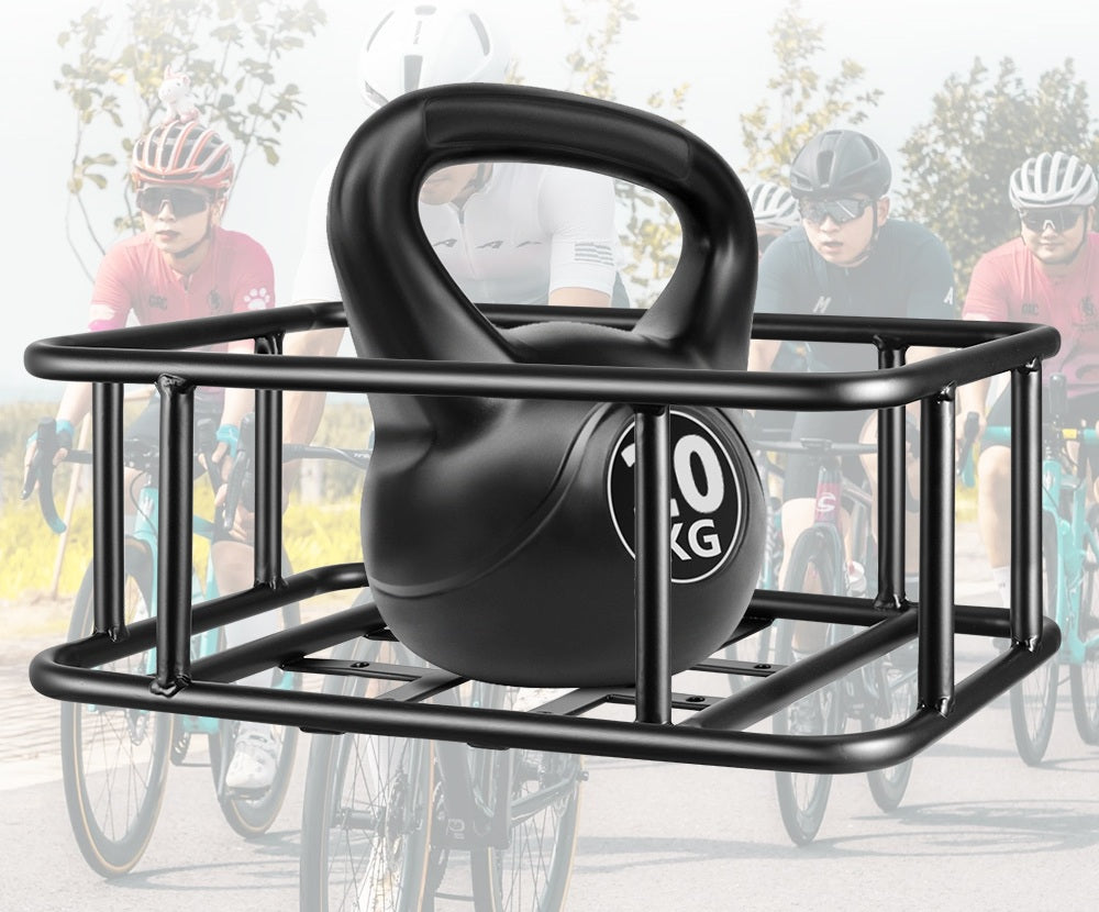 Heavy-Duty Rear Bike Basket with Rack – Large Metal Bicycle Carrier for Groceries, Commutes & E-Bikes