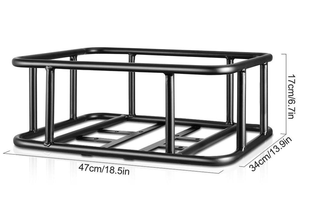 Heavy-Duty Rear Bike Basket with Rack – Large Metal Bicycle Carrier for Groceries, Commutes & E-Bikes
