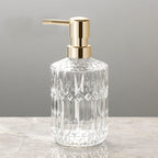CrystalFoam Glass Soap Dispenser | Diamond Pattern Design | Elegant Storage for Soap | Modern Bathroom Decor