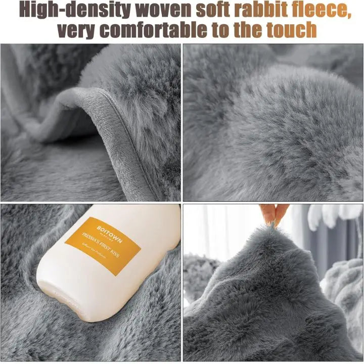 Thick Rabbit Plush Sofa Cover