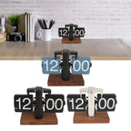 Silvara – Vintage Flip Down Clock in Walnut Wood | Retro Mechanical Design