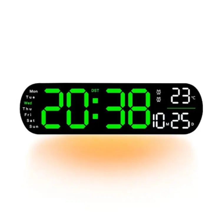 Digital Wall Clock Large LED Display with Remote Control