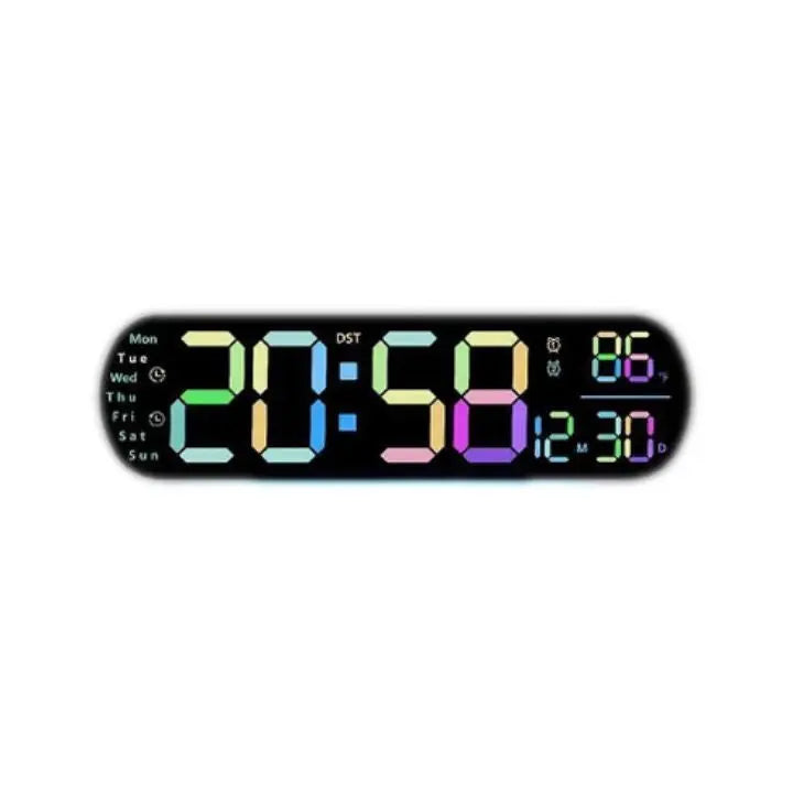 Digital Wall Clock Large LED Display with Remote Control