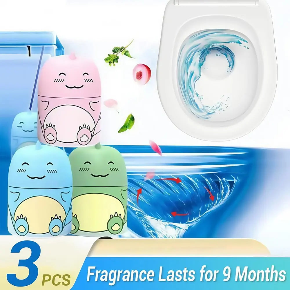 Dino Toilet Cleaner & Fragrance Stone – Cleans automatically with every flush