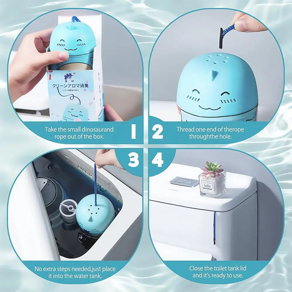 Dino Toilet Cleaner & Fragrance Stone – Cleans automatically with every flush