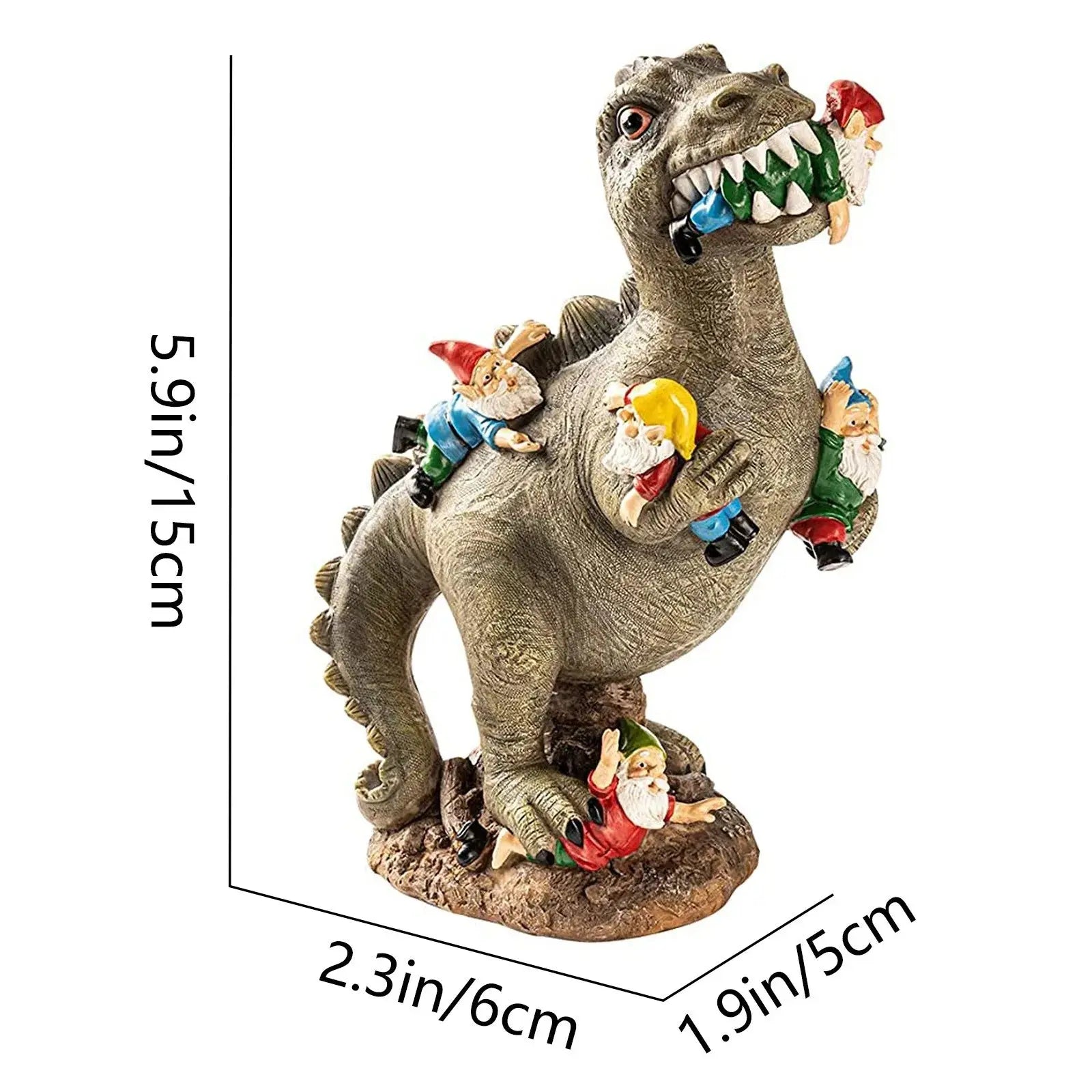 Dinosaur Garden Figurine – Funny & Unique Gnome Eater